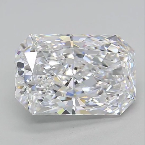 Муассанит 7,5x10 мм 3,5 карата Огранка: Радиант Цвет: бесцветный (белый)