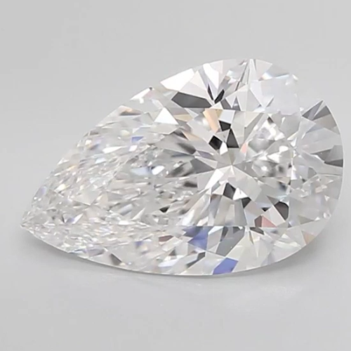 Муассанит 10x13 мм 5 карат Огранка: Груша (Капля) Цвет: бесцветный (белый)